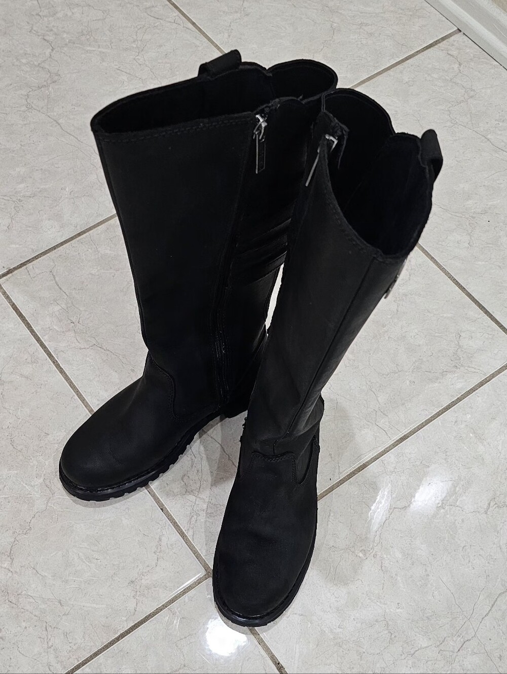 Harley-Davidson Black Tall Zip-Up Riding Boots
